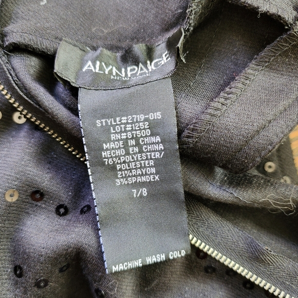 NWT Alyn Paige Black Sequin top Dress Ladies size 7/8 - Picture 6 of 6